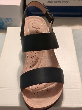 Black Two-strap Women's Slingback Sandal